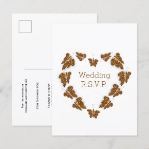 Farbige Schokolade-Schmetterlinge-Design-Hochzeit Einladungspostkarte