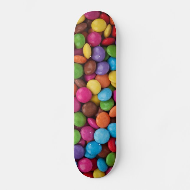 Farbige Schokoladenschaltflächen Skateboard (Vorderseite)