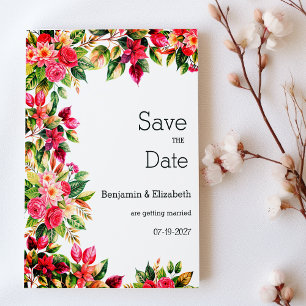 Farbige schöne ländliche Blumen Save-the-Date-Kart Einladung