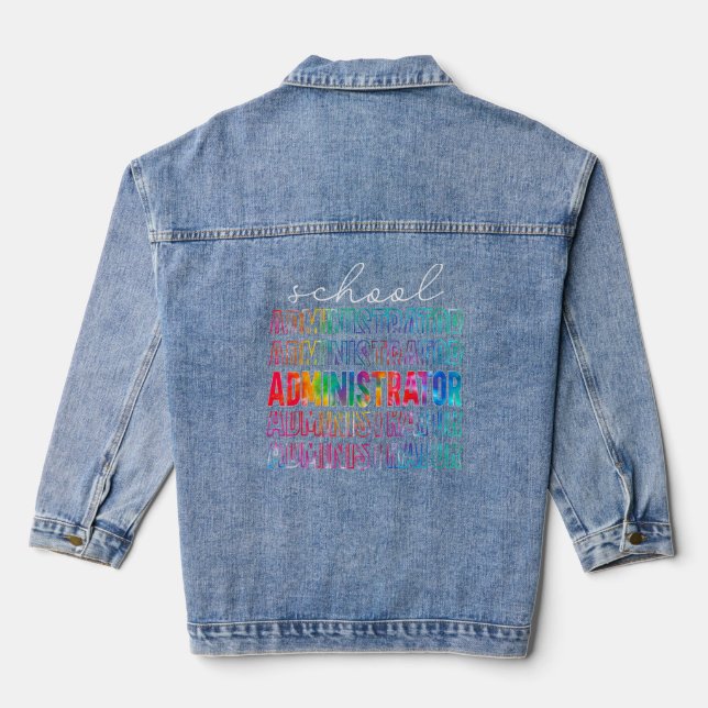 Farbige Schulverwaltungsschule 1 Jeansjacke (Rückseite)