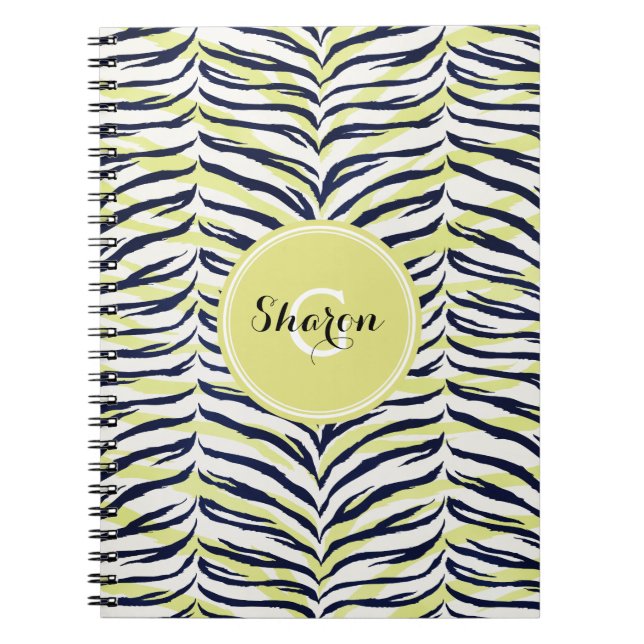 Farbige, schwarz-gelbe Zebra-Aufschrift Notizblock (Vorderseite)
