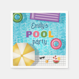 Farbige Schwimmbadwasser Sommer Poolparty Serviette