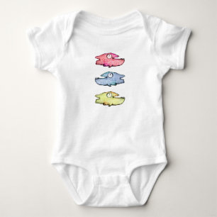 Farbige schwimmende glückliche Fische Baby Strampler