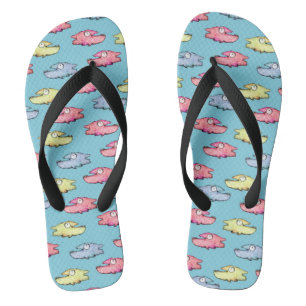Farbige schwimmende glückliche Fische Flip Flops