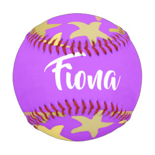 Farbige Seesterne auf lila Baseball