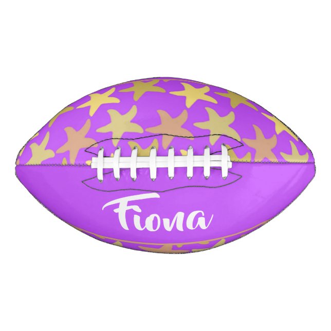 Farbige Seesterne auf lila Football (Vorderseite)