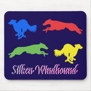 Farbige Seidene Windhounds Mousepad