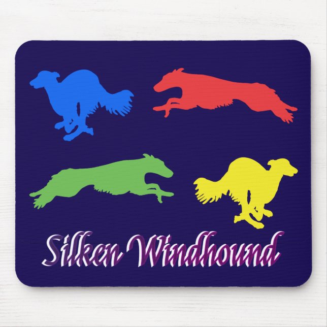 Farbige Seidene Windhounds  Mousepad (Vorne)