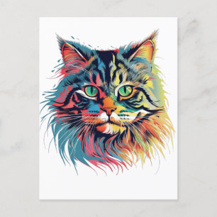 Farbige Sibirische Katze Postkarte