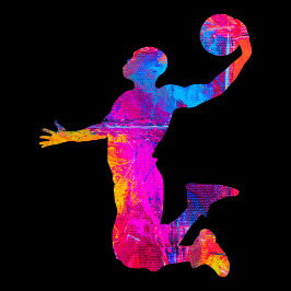 Farbige Silhouette des Basketballspielers Aufkleber