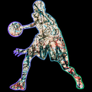 Farbige Silhouette des Basketballspielers Aufkleber