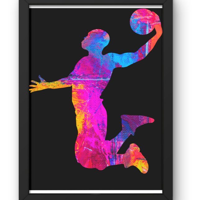 Farbige Silhouette des Basketballspielers Hoodie (Von Creator hochgeladen)