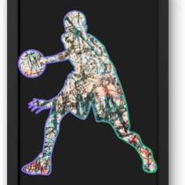 Farbige Silhouette des Basketballspielers Hoodie