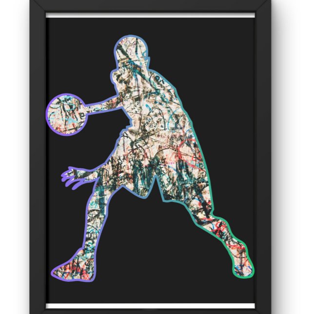 Farbige Silhouette des Basketballspielers T-Shirt (Von Creator hochgeladen)