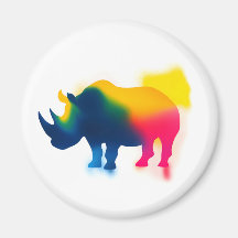 Farbige Silhouette Paint Rhinoceros