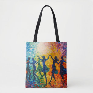 Farbige Silhouetten tanzen Tasche