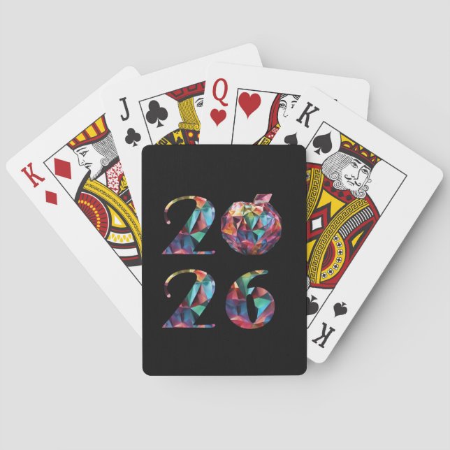 Farbige Silvester 2026- Spielkarten (Rückseite)