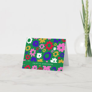 Farbige skandinavische Blume Grün Personalisiert