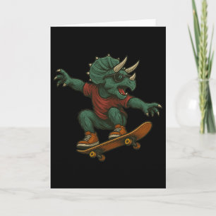 Farbige Skateboarding Triceratops Dinosaurier Desi Karte