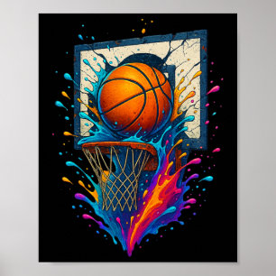 Farbige Sketll Slam Dunk Splash Hoop Tafel Poster