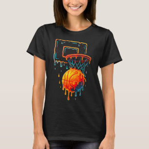 Farbige Sketll tropfende Farbspritzer-Reifen-Netz- T-Shirt