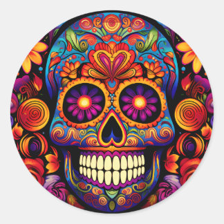 Farbige Skull Art Schlüsselanhänger Aufkleber