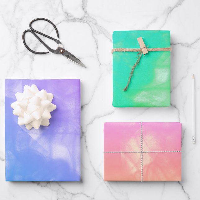 Farbige Smokey-Schmuckstücke Dekoupage Geschenkpapier Set (Vorderseite)