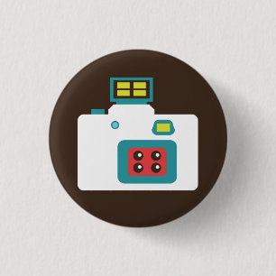 Farbige Sofortbildkamera (Weiß / Blau) Flair Button