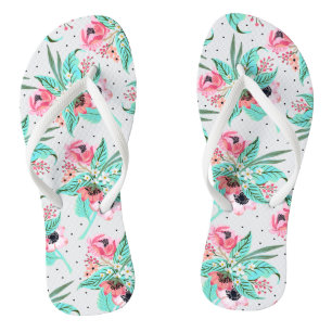 Farbige Sommer-Blume, Slim Rippen Flip Flops