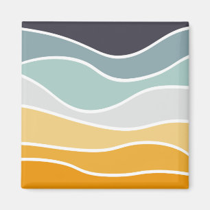 Farbige Sommer-Retro-Wellen Magnet