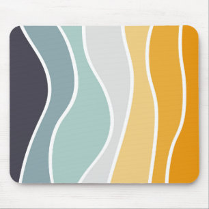 Farbige Sommer-Retro-Wellen Mousepad