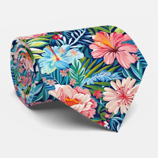Farbige Sommerblumen Hübsches Blumenmuster Krawatte