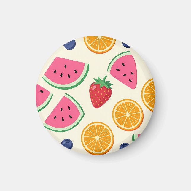 Farbige Sommerfrüchte Wassermelone Orange Magnet (Vorne)