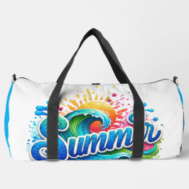 Farbige Sommerwellen Große Reisetasche Duffle Bag