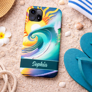 Farbige Sonne- und Surf-Signatur  Case-Mate iPhone Hülle