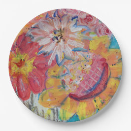 Farbige Sonnen von Lydia's Art Sangria Pappteller