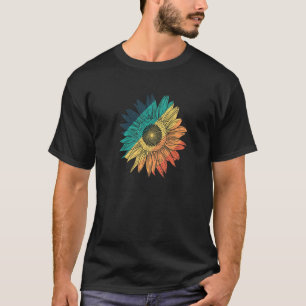 Farbige Sonnenblumen-Garten-Pflanze Natur T-Shirt