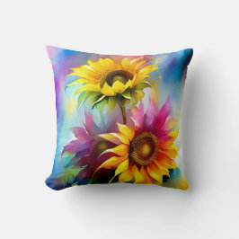 Farbige Sonnenblumen Kissen