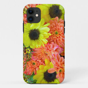Farbige Sonnenblumen und Dahlien Blumenstrauß Case-Mate iPhone Hülle