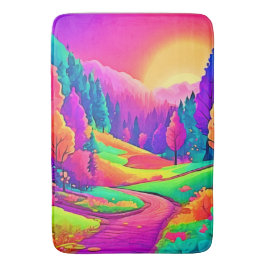 Farbige Sonnenuntergangsansicht Badematte