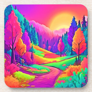 Farbige Sonnenuntergangsansicht Getränkeuntersetzer