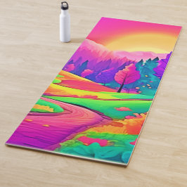 Farbige Sonnenuntergangsansicht Yogamatte