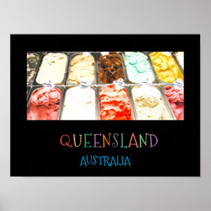 Farbige Sorbet Queensland Australien Reiseausdruck Poster