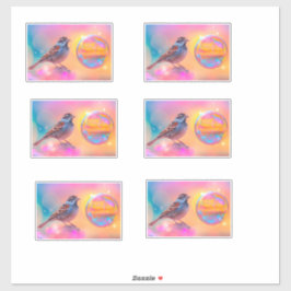 Farbige Sparrow und Regenbogenblase Aufkleber