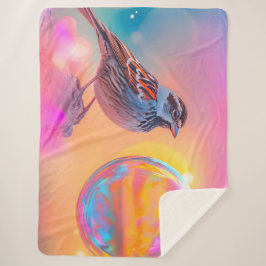 Farbige Sparrow und Regenbogenblase Sherpadecke