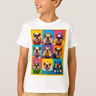 FARBIGE SPAßIGE ENGLISCHE BULLDOGGEN T-Shirt