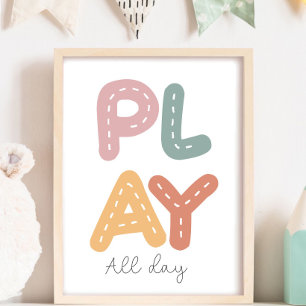 Farbige Spiel-Alltag-Nursery-Kinderzimmer  Poster