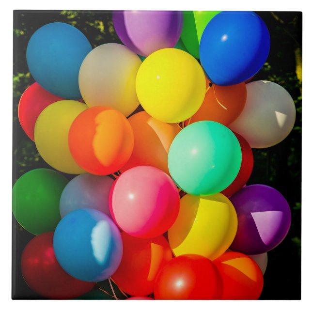 Farbige Spielzeugballoons Fliese (Vorderseite)