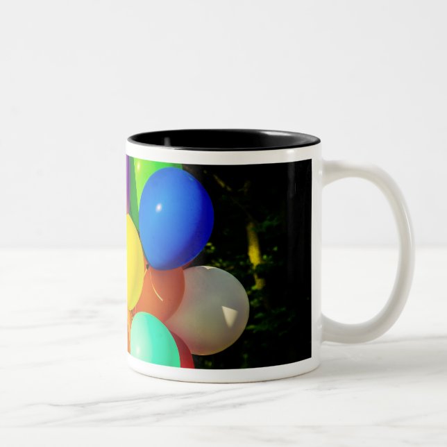 Farbige Spielzeugballoons Zweifarbige Tasse (Rechts)