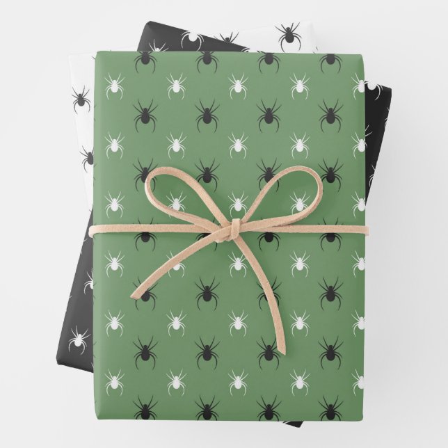 Farbige Spinnen, Hallowee, PapierblattSet Geschenkpapier Set (Beispiel)